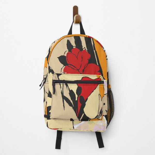 Item preview, Pastel colors and orange red abstract flowers designed and sold by Paula Murray.