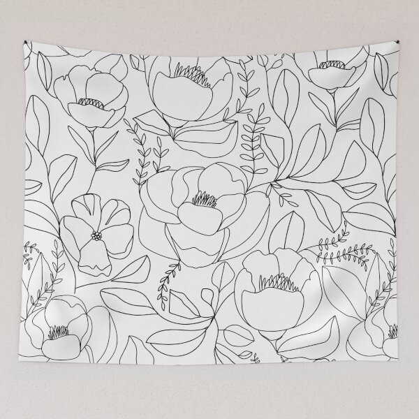 Item preview, Nature pattern. One line various flowers and leaves. designed and sold by CoCoArt-Ua.