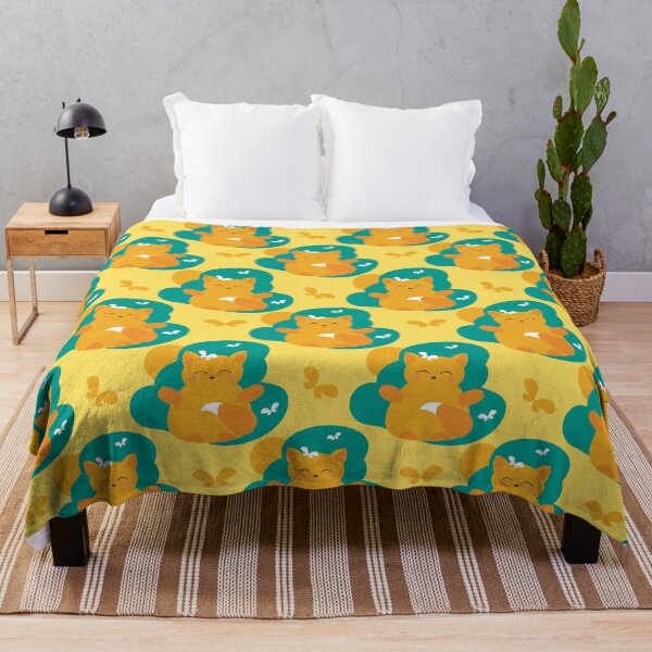 Item preview, Happy red fox on a sunny day with butterflies pattern designed and sold by parkinsmack.