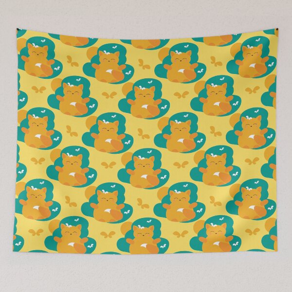 Item preview, Happy red fox on a sunny day with butterflies pattern designed and sold by parkinsmack.