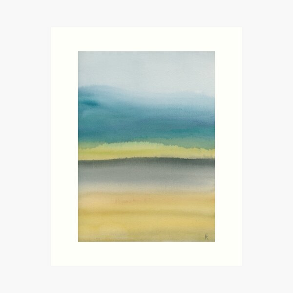 Color Field: Hawaii Lava Rock Field, Abstract Watercolor Painting Art Print