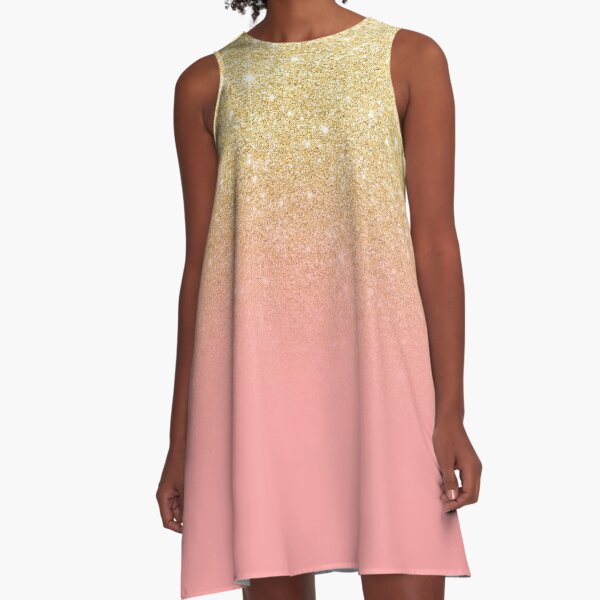Item preview, Modern gold ombre pink color block designed and sold by GirlyTrend.