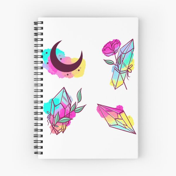 Item preview, Rainbow Moon Watercolor Crystals  designed and sold by GirlClanCo.
