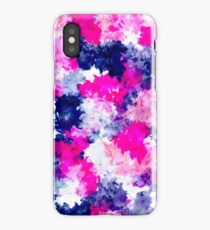 Modern pink purple watercolor brushstrokes iPhone Case