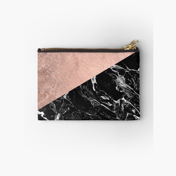 Item preview, Chic modern rose gold black marble color block designed and sold by GirlyTrend.