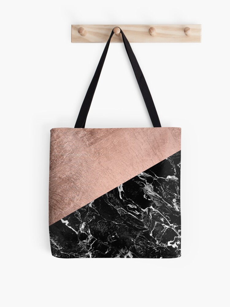 Black and rose discount gold tote bag