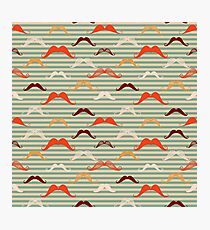 Mustache background in vintage style. Photographic Print