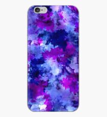 Modern blue purple watercolor brushstrokes iPhone Case