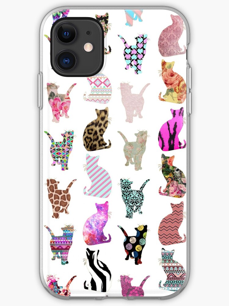 Floral pattern with cats iphone 11 case Floral pattern with cats iphone 11 case