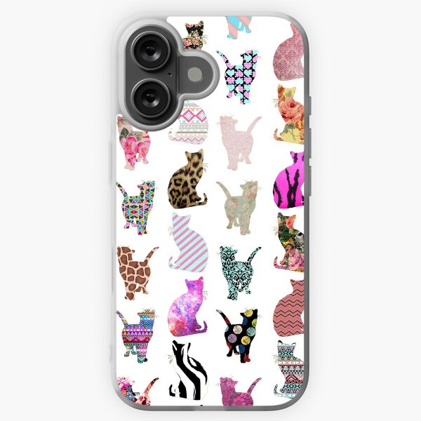 iPhone・スマホケース Society6 Girly Whimsical Cats aztec floral stripes pattern Girly Whimsical Cats aztec floral stripes pattern