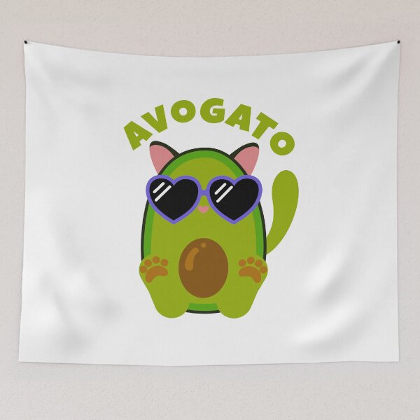 Item preview, Avogato cat, cat avocado, cinco de mayo, heart sunglasses designed and sold by Mylittleprints.
