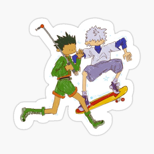 fishing and skateboarding sticker Sticker