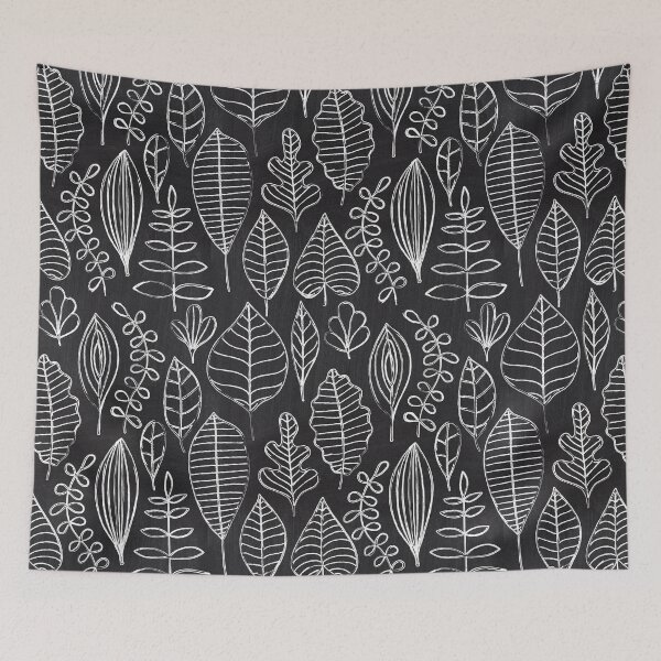 Item preview, Chalkboard Chalk Organic Nature Leaves Pattern designed and sold by Out5p0ken.