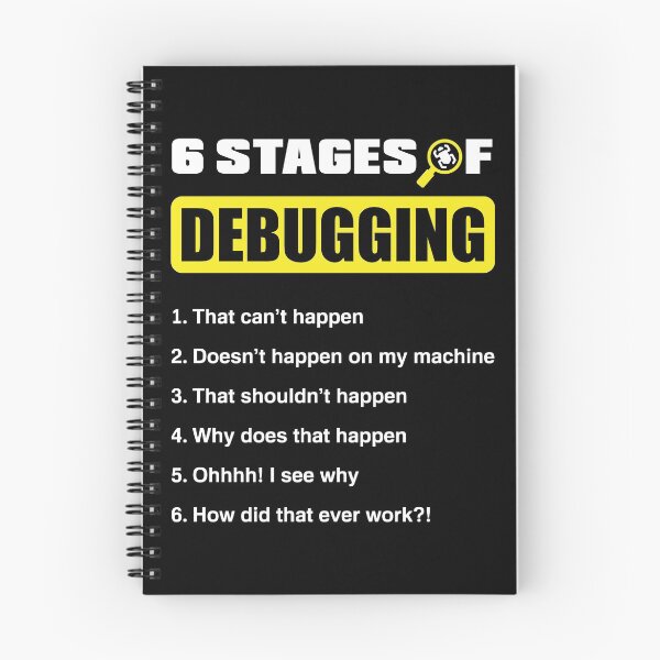 Item preview, 6 Stages Of Debugging Cybersecurity Helpdesk Support Funny designed and sold by ShopTheStyle.