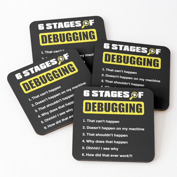 Item preview, 6 Stages Of Debugging Cybersecurity Helpdesk Support Funny designed and sold by ShopTheStyle.
