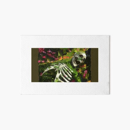 Decaying skeleton with flowers Art Board Print