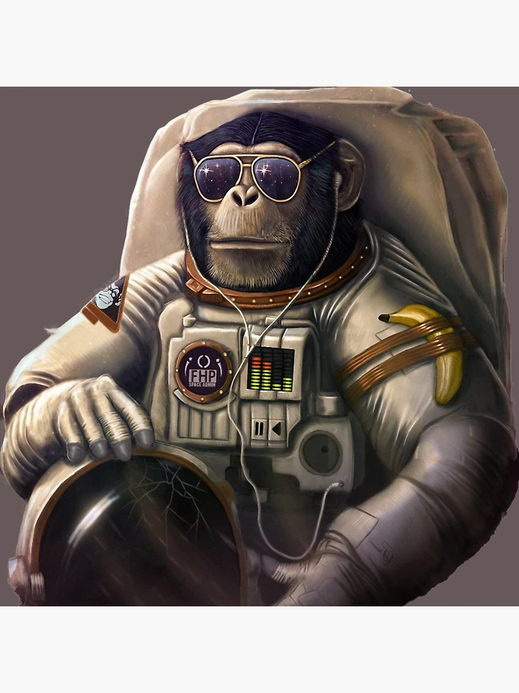 Astronauta mono estresado con gafas rojas · Creative Fabrica