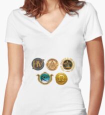 Camiseta entallada de cuello en V Rick Riordan Logo's