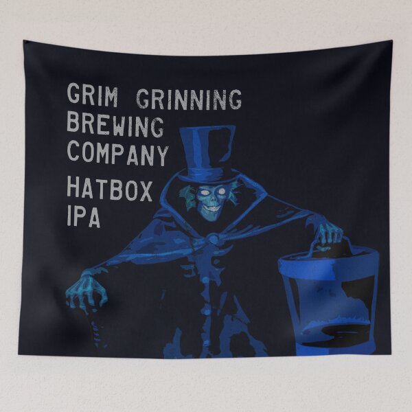 Item preview, Hatbox IPA Grim Grinning Brewing Company Vintage Style designed and sold by FandomTrading.