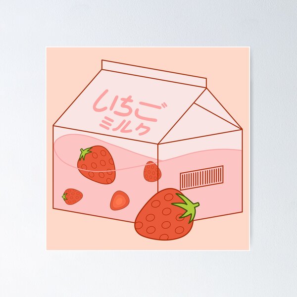 Glass cup square milk cream juice carton kawaii cute japanese peach  strawberry