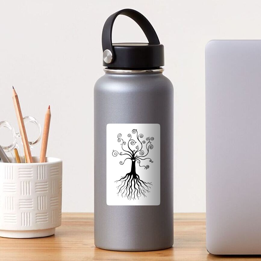 Tree of Life - black and white by Cecca Designs Sticker
