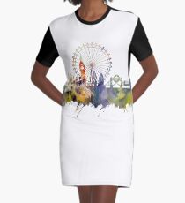 London skyline colored London Eye Graphic T-Shirt Dress