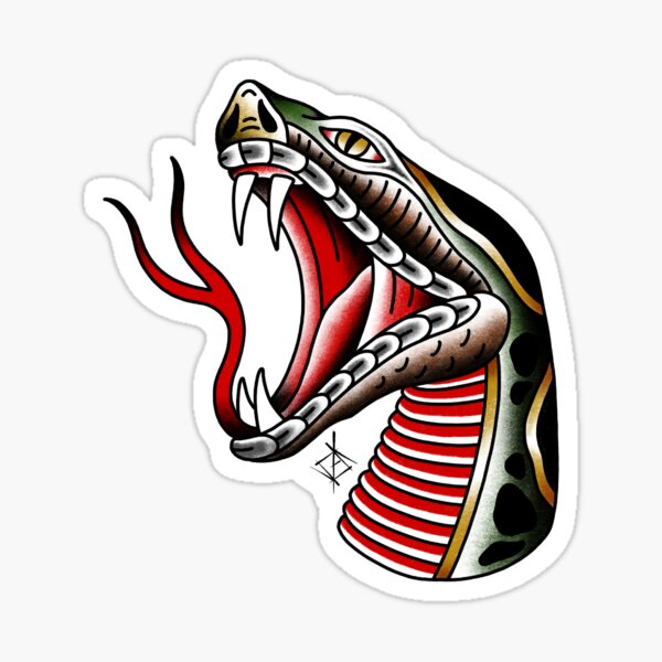 Traditional Snake Head Tattoo Design For Sleeve