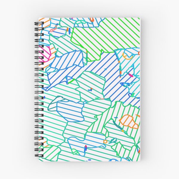 Item preview, fractal geometric line abstract background in green blue pink designed and sold by Mrvell.