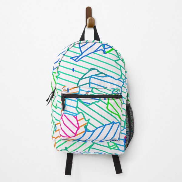 Item preview, fractal geometric line abstract background in green blue pink designed and sold by Mrvell.