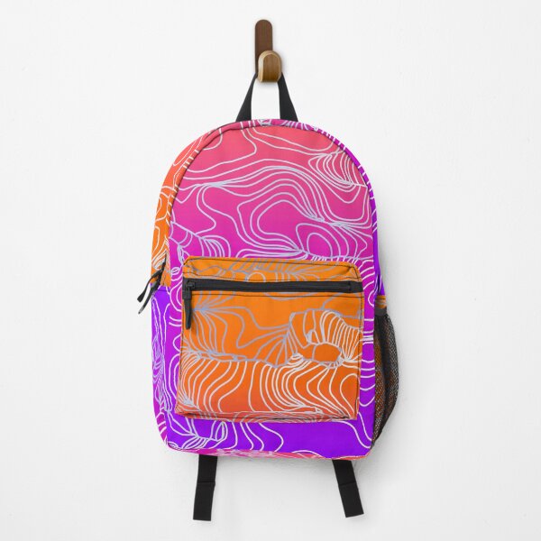 Item preview, geometric fractal line abstract background in purple orange designed and sold by Mrvell.