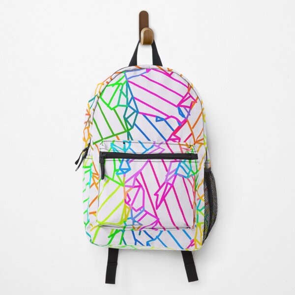 Item preview, geometric fractal line abstract background in pink blue yellow green designed and sold by Mrvell.