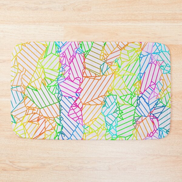 Item preview, geometric fractal line abstract background in pink blue yellow green designed and sold by Mrvell.