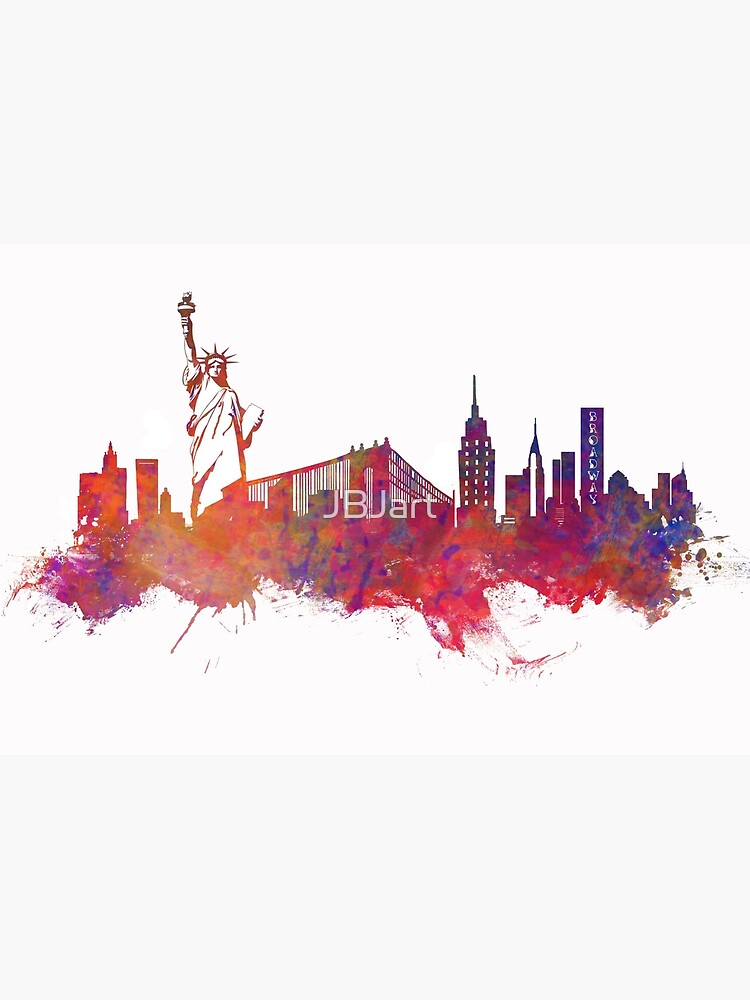New York city Skyline red by JBJart