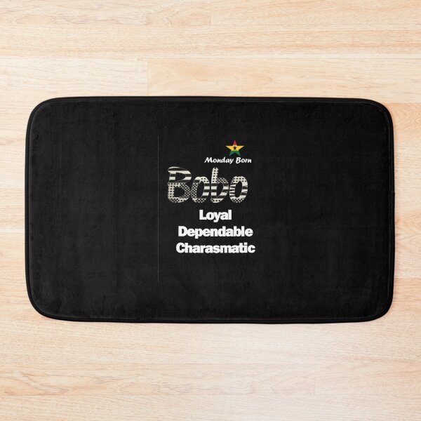 Item preview, Monday Born Ghanaian Male Name 'Bobo' in black and white designed and sold by WhoWeAre.
