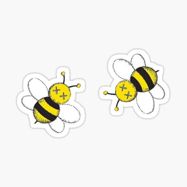 Bees with Xs Sticker for Sale by K Ostrem