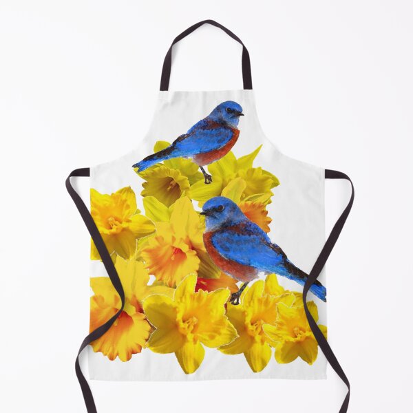 Item preview, YELLOW DAFFODIL GARDEN FLOWERS & 2 BLUE BIRDS ABSTRACT designed and sold by sharlesart.