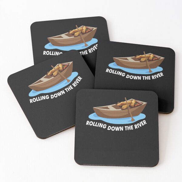 Item preview, Rolling Down The River - Funny Eggrolls In A Boat designed and sold by SharpThreadZ.