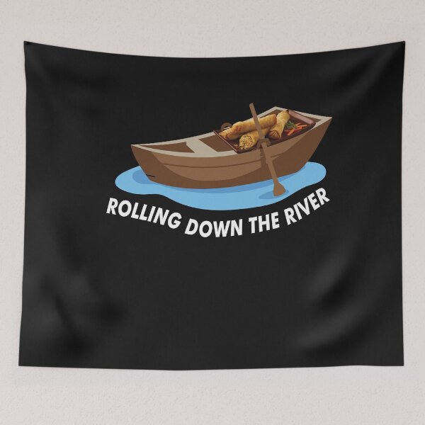 Item preview, Rolling Down The River - Funny Eggrolls In A Boat designed and sold by SharpThreadZ.