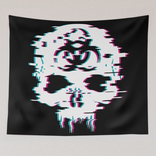 Item preview, White Glitch Effect Cyber Skull designed and sold by iscaStudioArt.