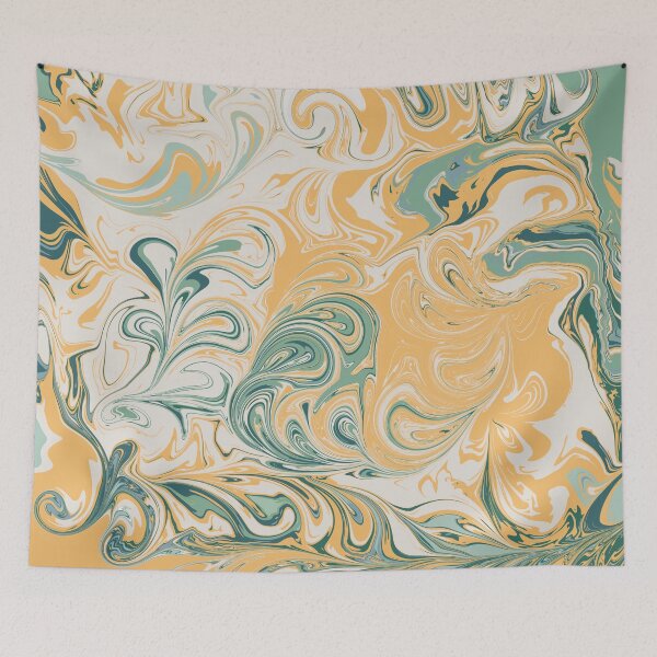 Item preview,  orange circular acrylic pouring designed and sold by SHANAZCREATIVE.