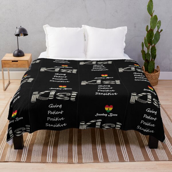 Item preview, Sunday Born Ghanaian Female Name 'Kisi' in black and white designed and sold by WhoWeAre.