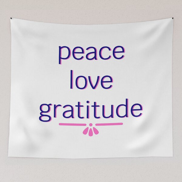 Item preview, Peace, Love, Gratitude (Navy with Pink Shadow) designed and sold by SaturdayMeadow.
