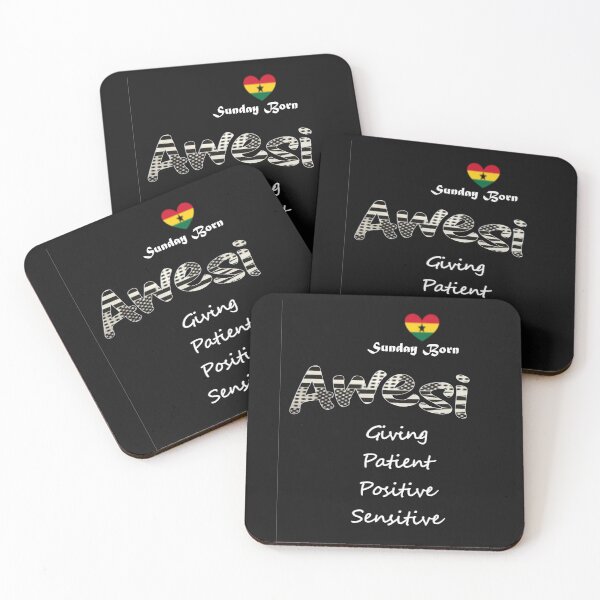 Item preview, Sunday Born Ghanaian Female Name 'Awesi' in black and white designed and sold by WhoWeAre.