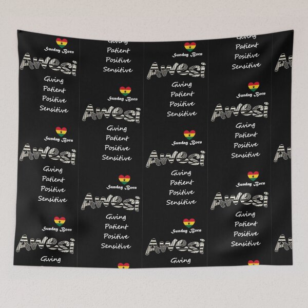 Item preview, Sunday Born Ghanaian Female Name 'Awesi' in black and white designed and sold by WhoWeAre.