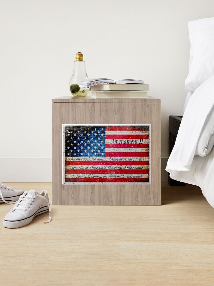 Alternate view of Distressed American Flag And Second Amendment On White Bricks Wall Sticker