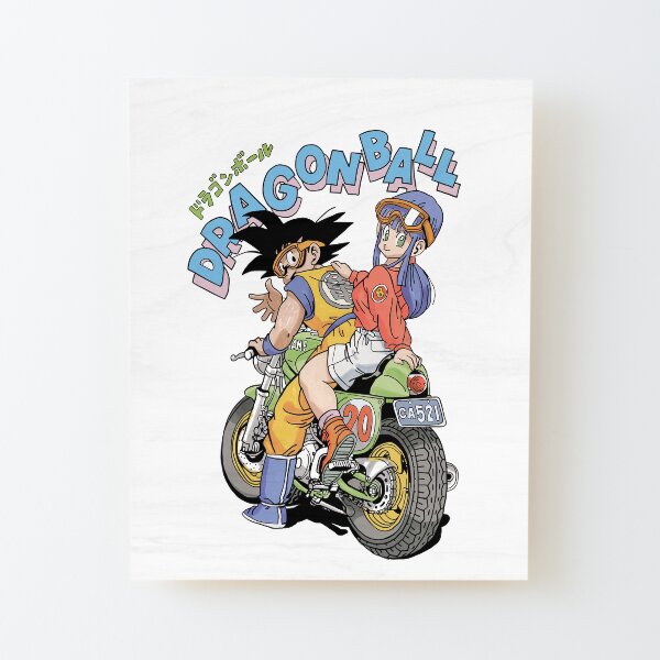 Goku and Bulma - Dragon Ball Wood Mounted Print