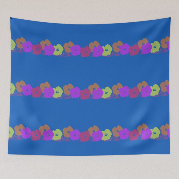 Item preview, Bold Floral Border on Denim Blue designed and sold by AlteredAtelier.