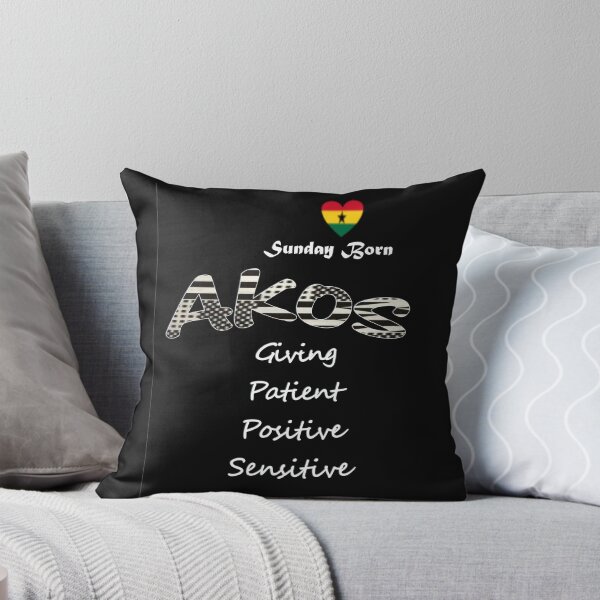 Item preview, Sunday Born Ghanaian Female Name 'Akos' in black and white designed and sold by WhoWeAre.
