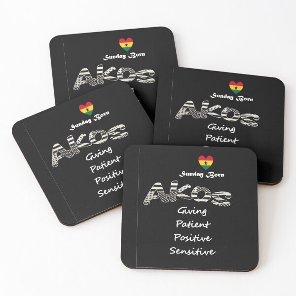 Item preview, Sunday Born Ghanaian Female Name 'Akos' in black and white designed and sold by WhoWeAre.