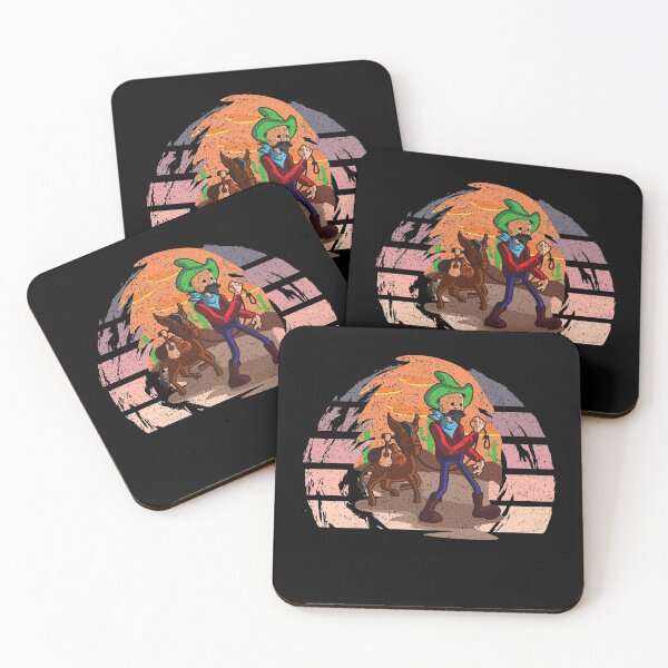 Item preview, A cowboy with a horse retro sunset Distressed designed and sold by Trantor-Tees.
